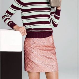J. Crew Womens Rust Metallic Jacquard Mini Skirt Size 2